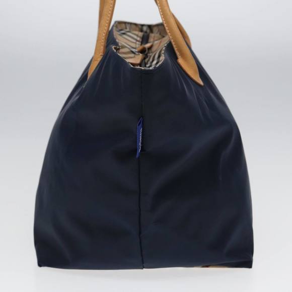 Burberrys Nova Check Blue Label Tote Bag Nylon Navy Auth fm3650 - Picture 4 of 16